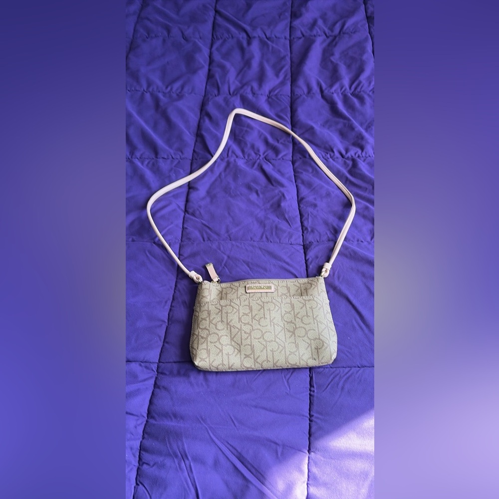 Calvin Klein Beige Monogram Crossbody Bag
